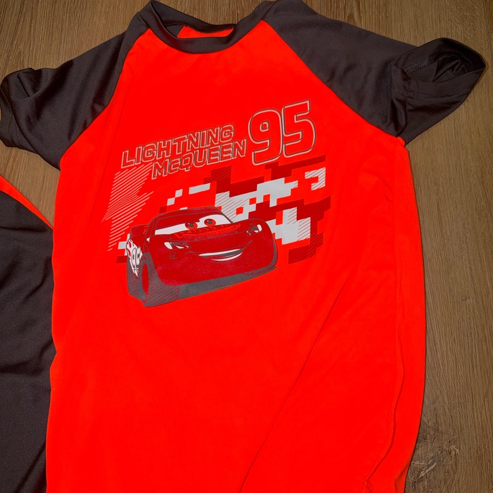 Disney Lightning McQueen Orange and Gray Tee & Shorts - Picture 3 of 3